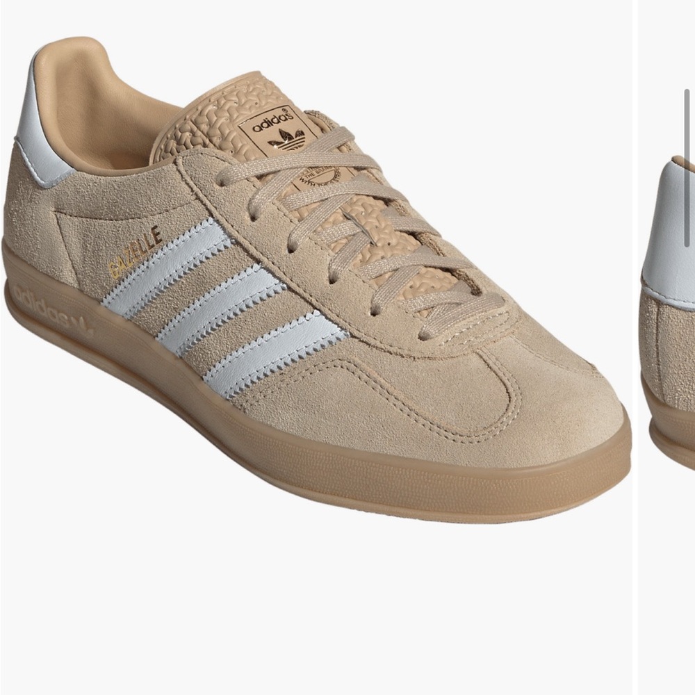 NEW in white box Adidas’s Gazelle tan beige neutral whiter gum sole